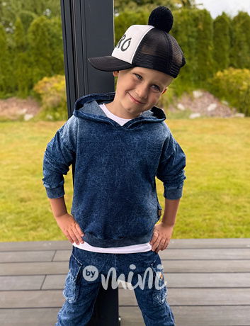 Soft denim hoodie mikina