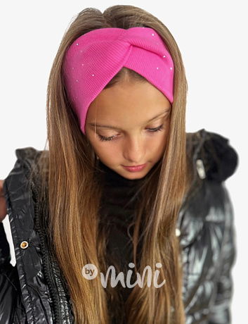 Růžová čelenka s kamínky