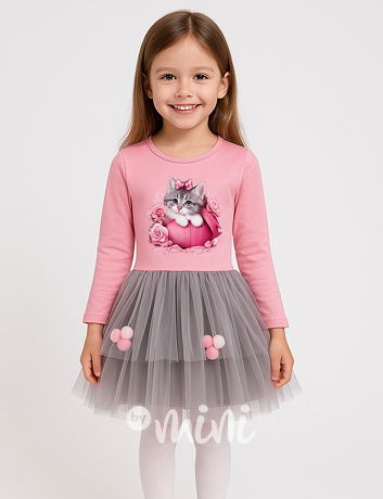 Kitty luxury tylové šaty s pompony