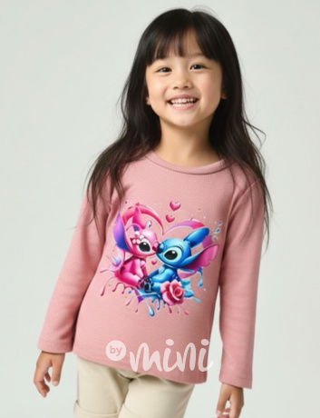 STITCH teplá blůzka růžová