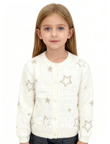 STAR chlupatý svetřík cream