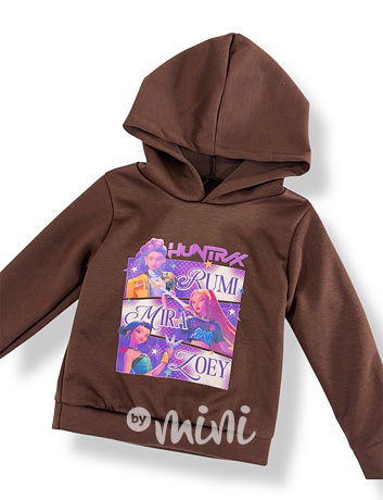 Huntrix hoodie mikina chocolate