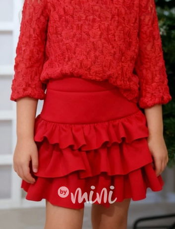 Vrstvená sukně červená