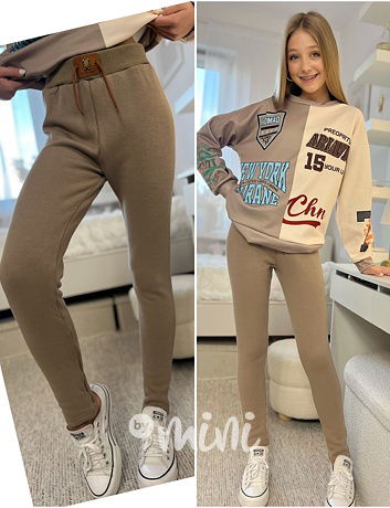 Thermo legíny TEDDY béžové