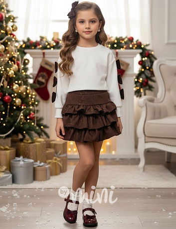 Vrstvená sukně GLOW hnědá