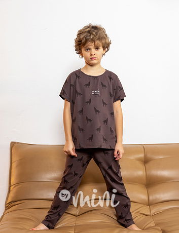 Mash Mnie pyžamo WOLF chocolate