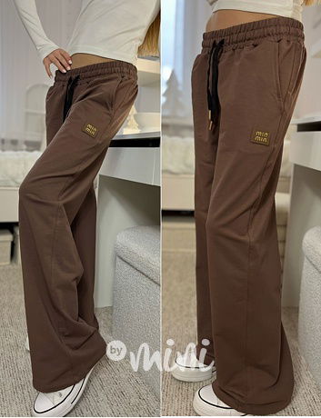 MIU lounge volné tepláky hnědé