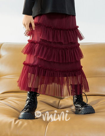 Mash Mnie midi tylová sukně bordo