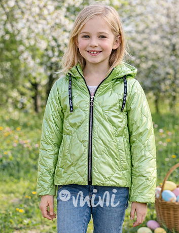 Jarní metalická bunda pistáciová