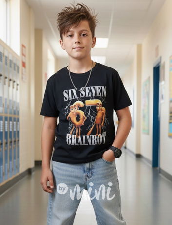 Six Seven Brainrot triko černé
