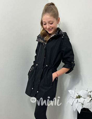 Černá long parka