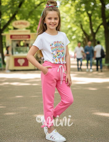 Mašličkové kalhoty růžové