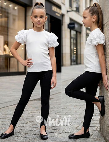 Stretch žebrované ballet legíny BLACK