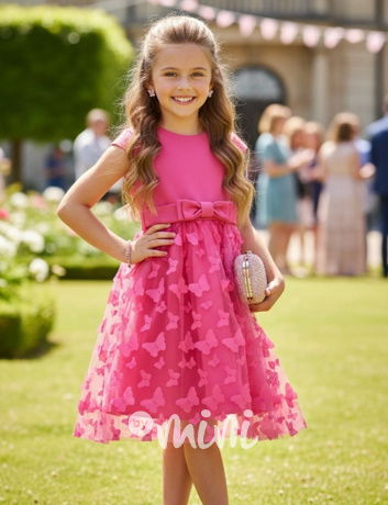 Motýlkové šaty malinové