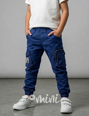 Cargo kalhoty s páskem blue