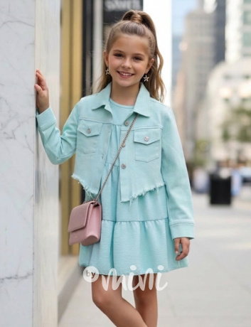 Mint crop denim bunda