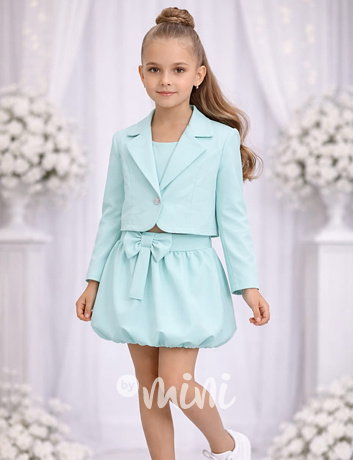 Crop sako + sukně s mašličkou mint