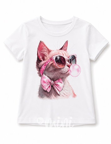 Triko pink cat s kamínky