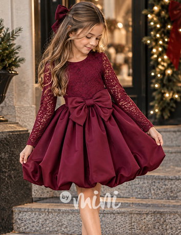 Sváteční šaty Elegance bow bordo