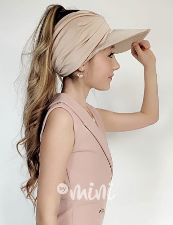 Pony hair kšiltová čelenka béžová