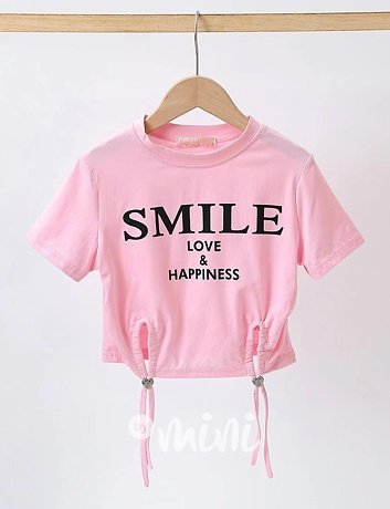 SMILE crop top pink