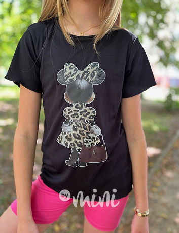 Leopard Minnie triko černé