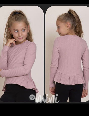 Blůzka s řasením pudrová