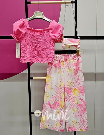 LEMON pink letní set s kabelkou