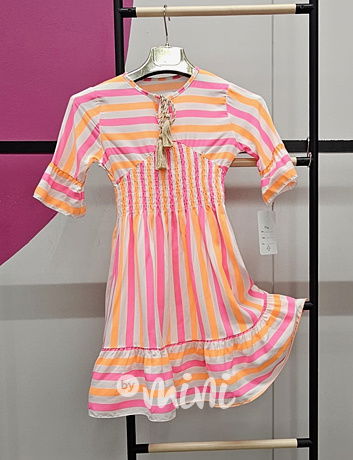 NEON beach šaty pink/orange
