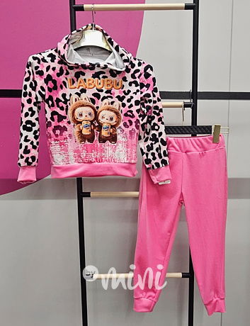 Labubu & Fanta soft velur souprava pink