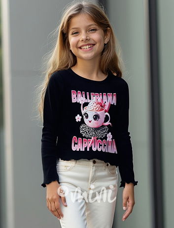Ballerina Cappucccina longsleeve blůzka černá