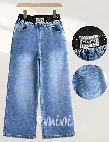 Volné lounge džíny s kamínky