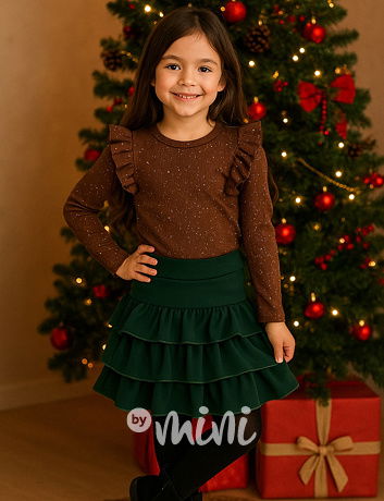 Luxury SHINE blůzka s řasením hnědá