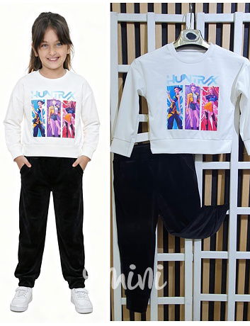 Demon Hunters soft velur souprava black/white