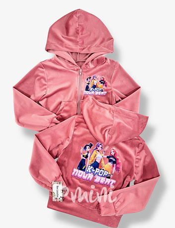 Demon Hunters soft velur mikina BEAT růžová