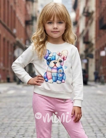 Buldoček mikina bílá