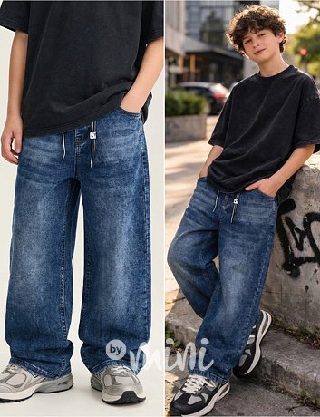 Baggy dark blue jeans