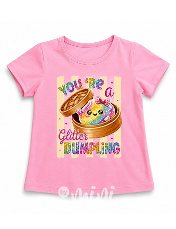 Squishy dumpling triko GLITTER růžové