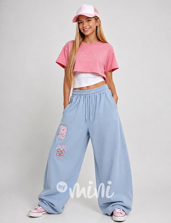 PERFECT maxi volné lounge tepláky baby blue