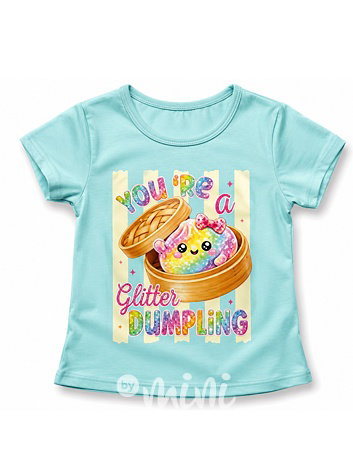 Squishy dumpling triko GLITTER tyrkys