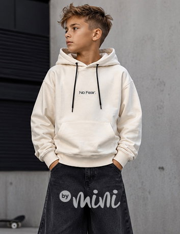 Lehká bavlněná mikina NO FEAR krémová