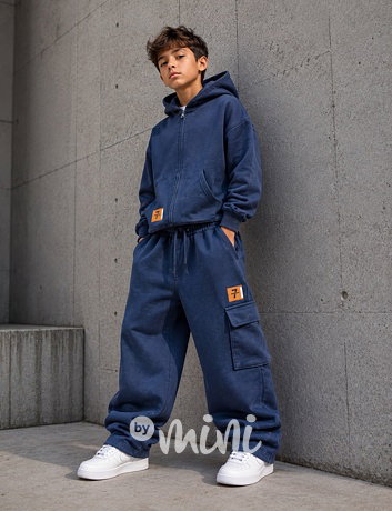 Blue denim soft cotton souprava