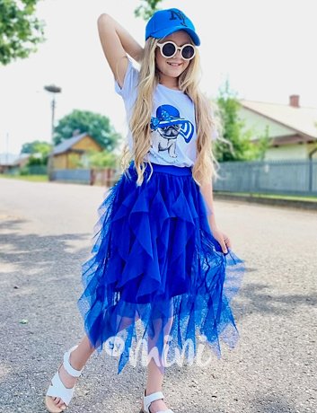 MIDI tylová sukně royal blue