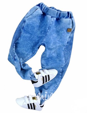 Acid wash blue jeans jogger