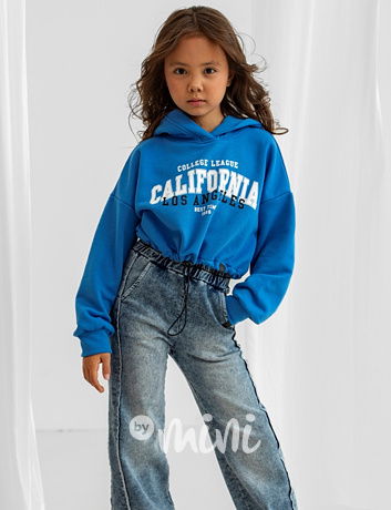 All for kids crop mikina California modrá