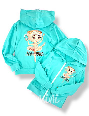 Ballerina Cappuccina mikina zip mint