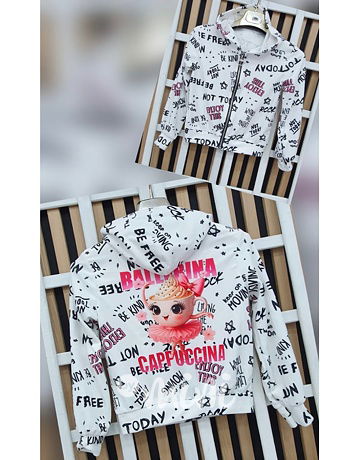 Ballerina Cappuccina soft velur mikina white