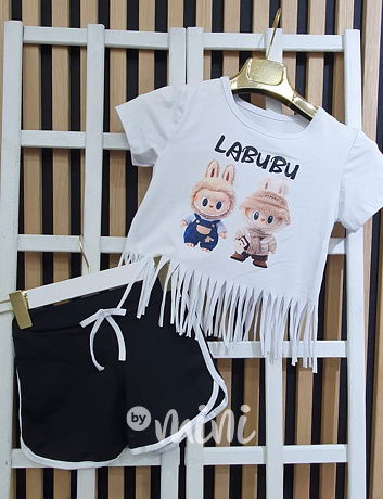 Labubu letní set white/black