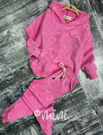 NEW YORK acid wash pink souprava
