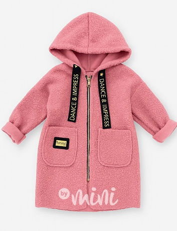 Dlouhý podzimní hoodie mikinokabát pink